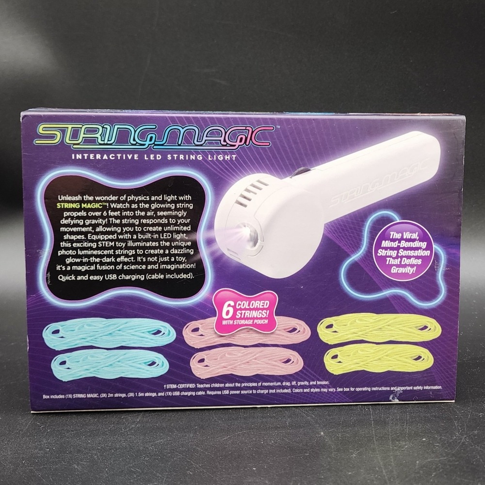 ZipString Luma White LED Interactive String Light Toy STEM Physics Kinetic Flow - Picture 2 of 6
